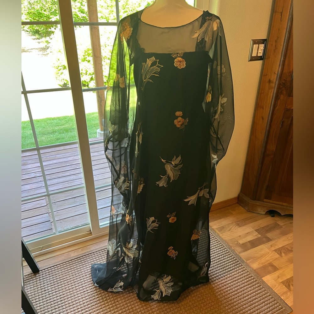 Floor Length Floral Print Dress